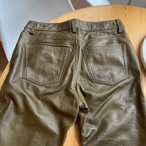 Vintage Green Leather Pants
